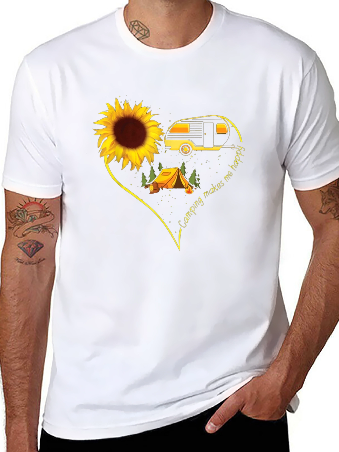 Camping Makes Me Happy Graphic T-Shirt