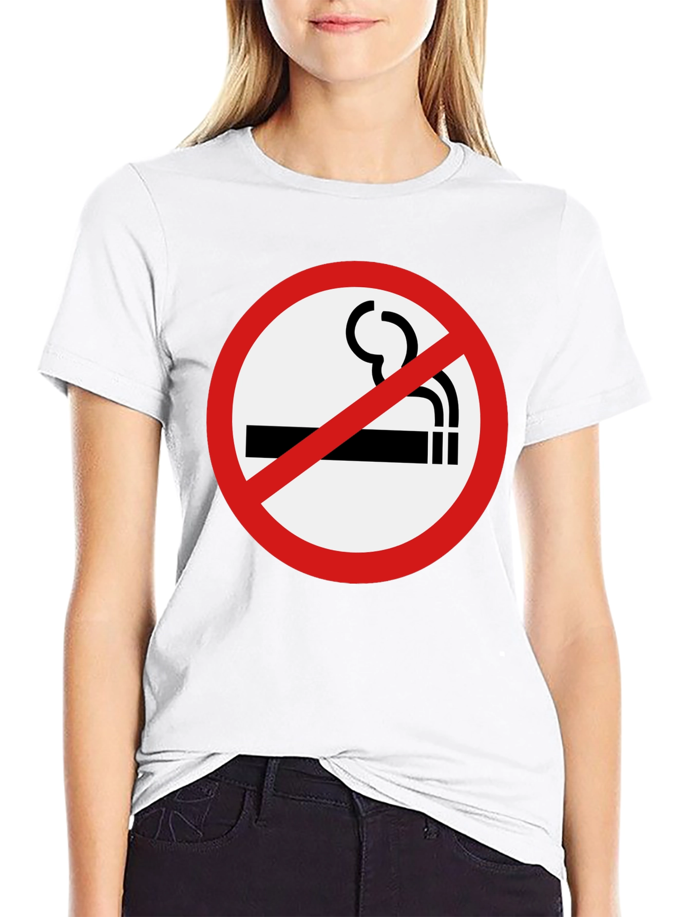 No Smoking Graphic Tee - Stylish Black T-Shirt