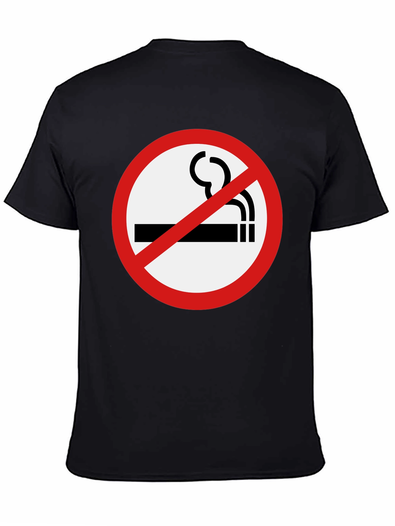 No Smoking Graphic Tee - Stylish Black T-Shirt