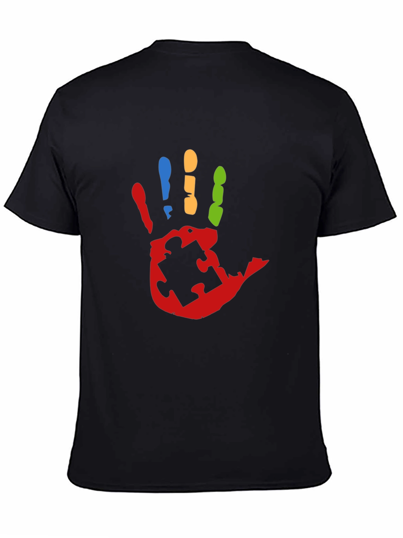 Autism Awareness Handprint Tee - Black