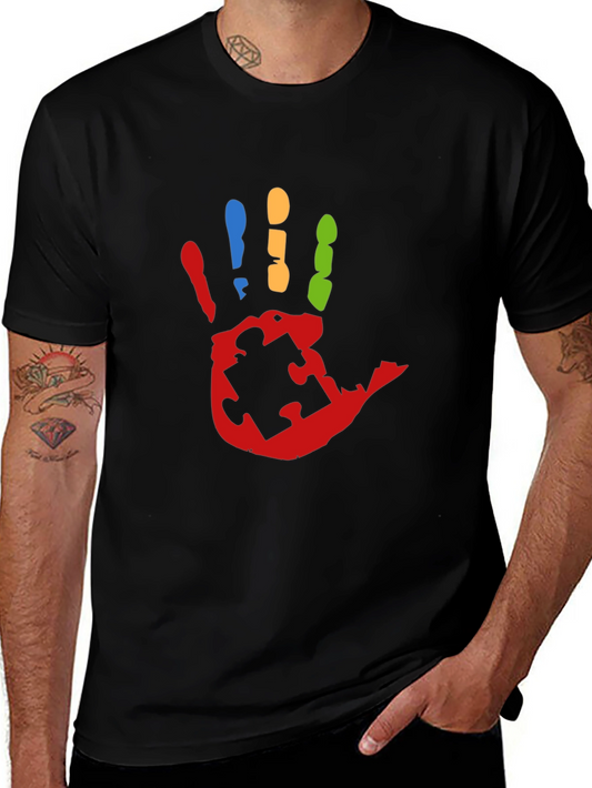 Autism Awareness Handprint Tee - Black