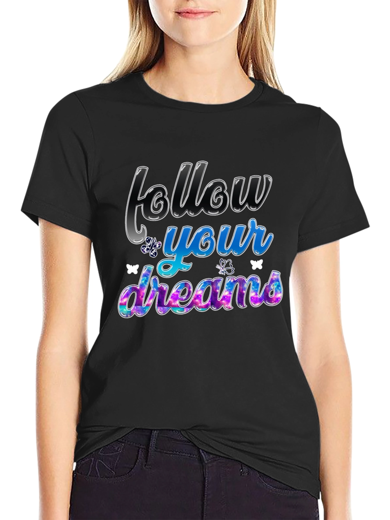 Follow Your Dreams Graphic Tee - Black