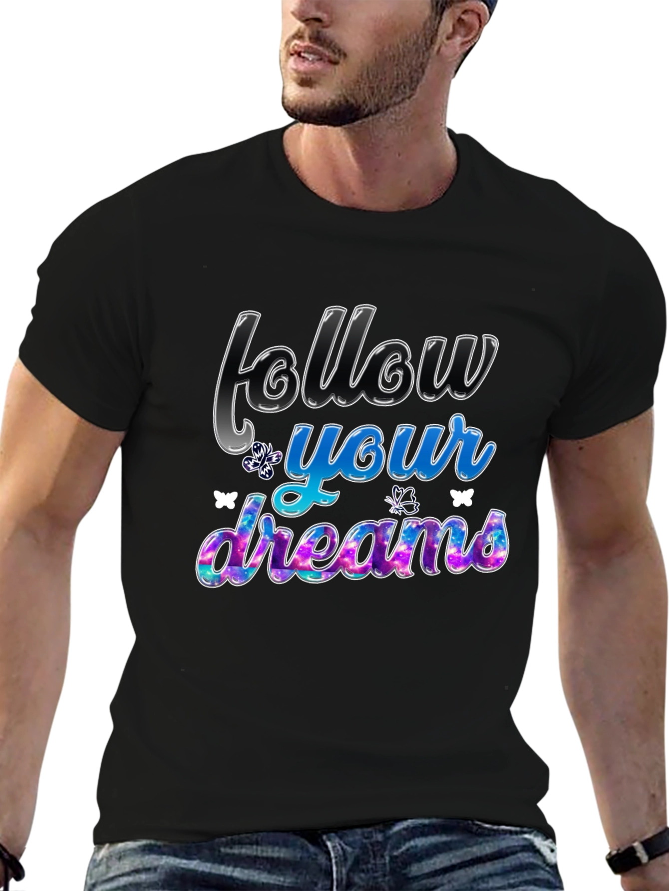 Follow Your Dreams Graphic Tee - Black