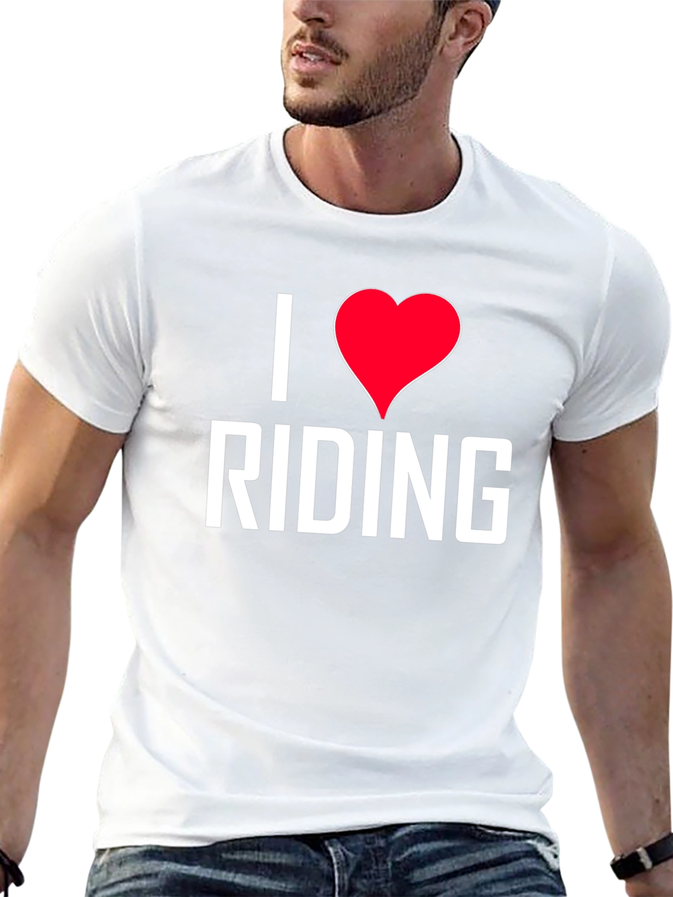 I Love Riding Graphic Tee - Black Cotton Shirt