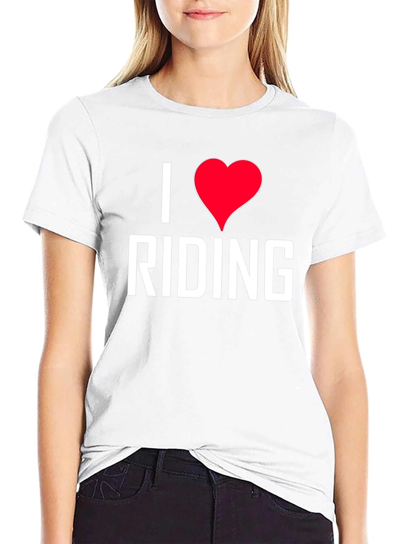 I Love Riding Graphic Tee - Black Cotton Shirt