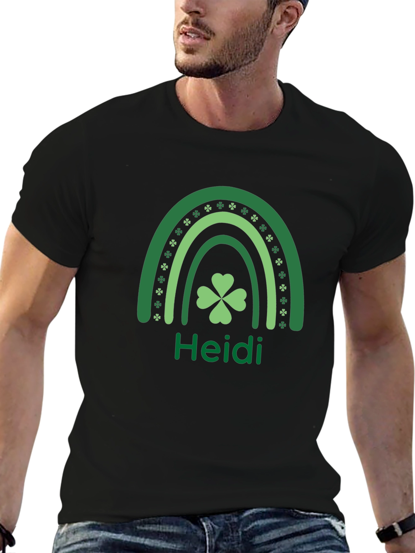 St. Patricks Day Heidi Rainbow Shamrock T-Shirt