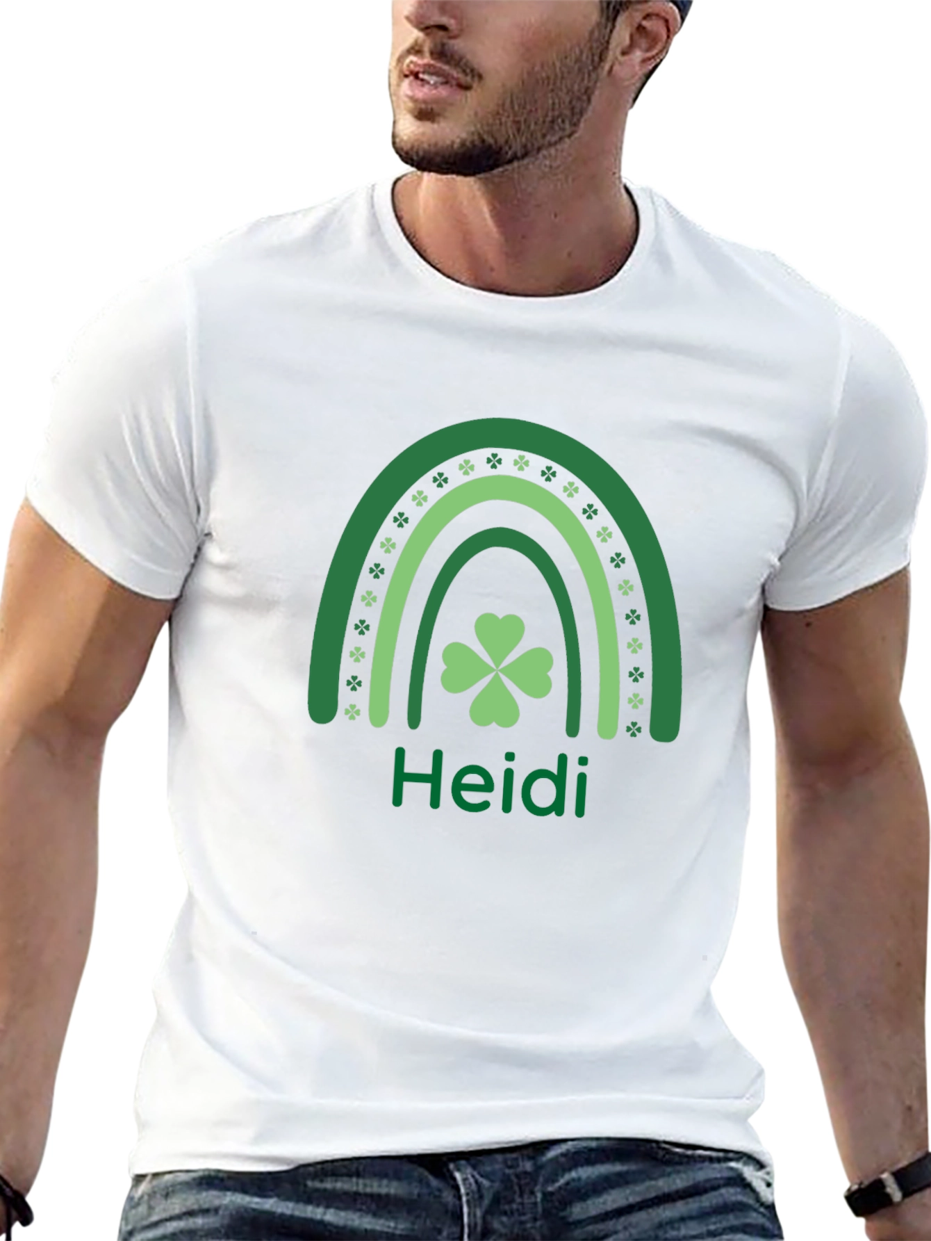 St. Patricks Day Heidi Rainbow Shamrock T-Shirt