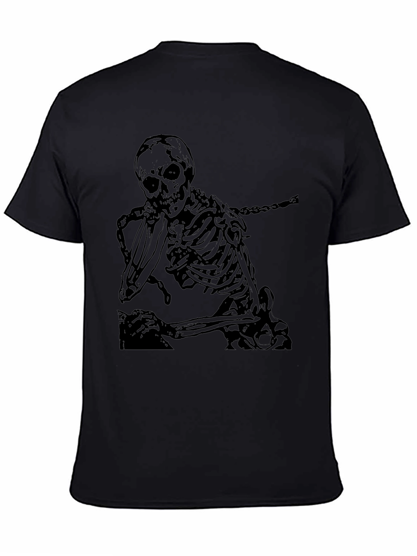 Skeleton Graphic Print Tee - Black