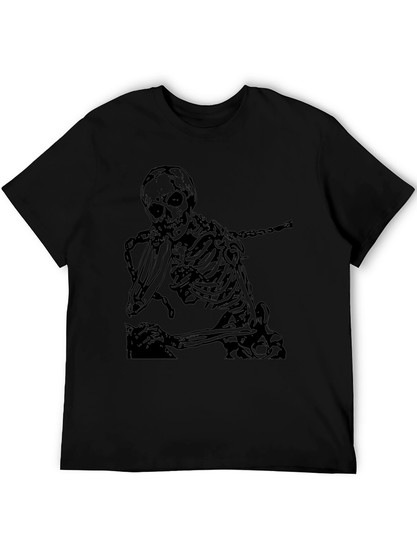 Skeleton Graphic Print Tee - Black
