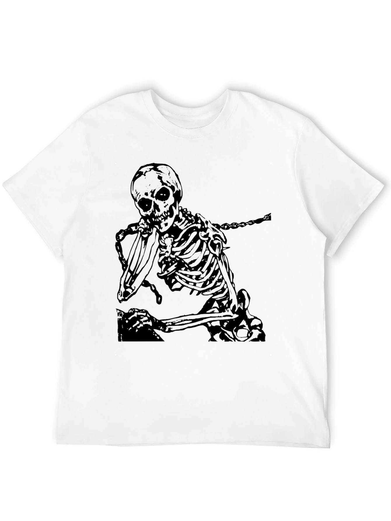 Skeleton Graphic Print Tee - Black