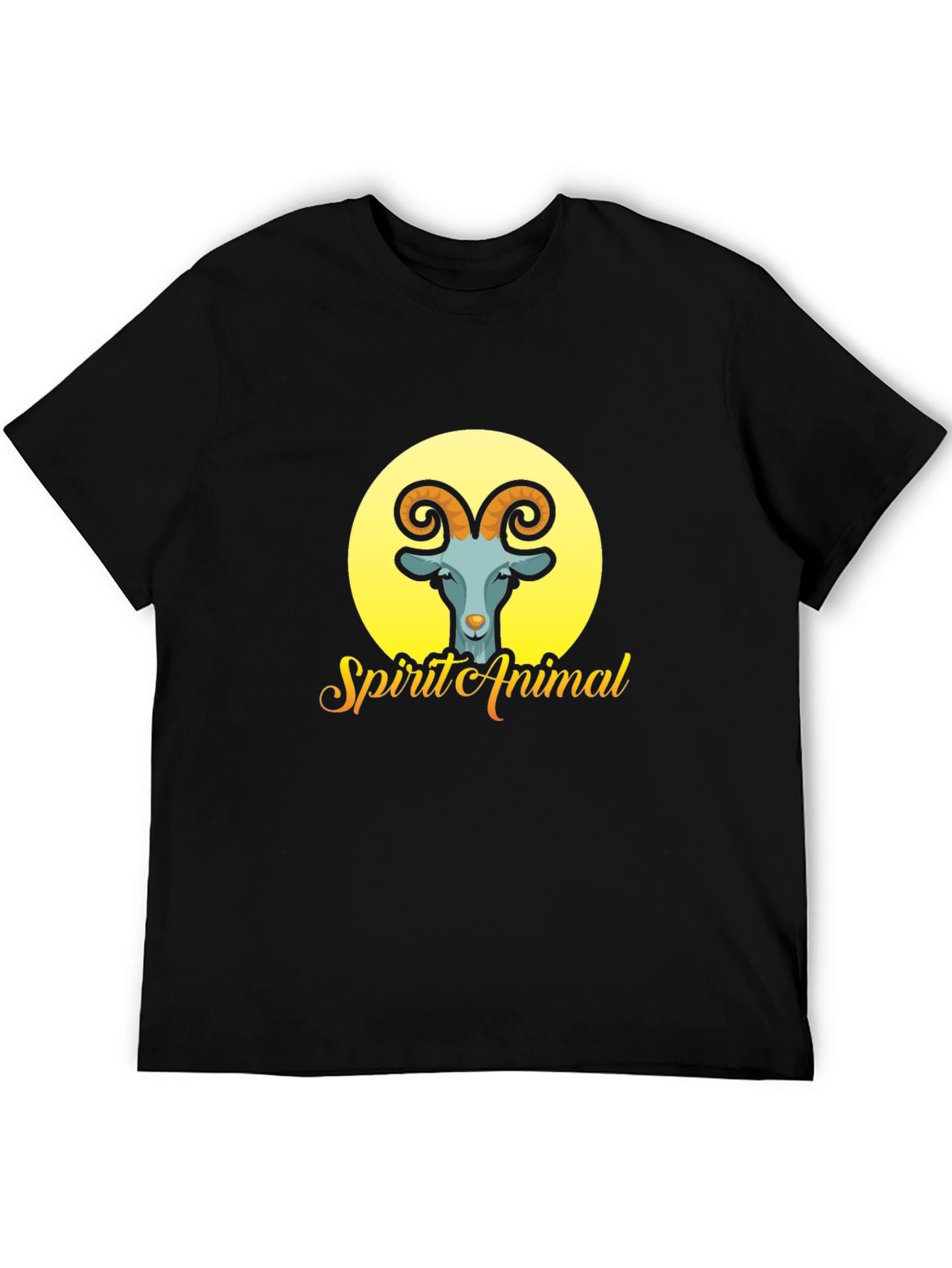 Spirit Animal Goat Graphic T-Shirt - Black