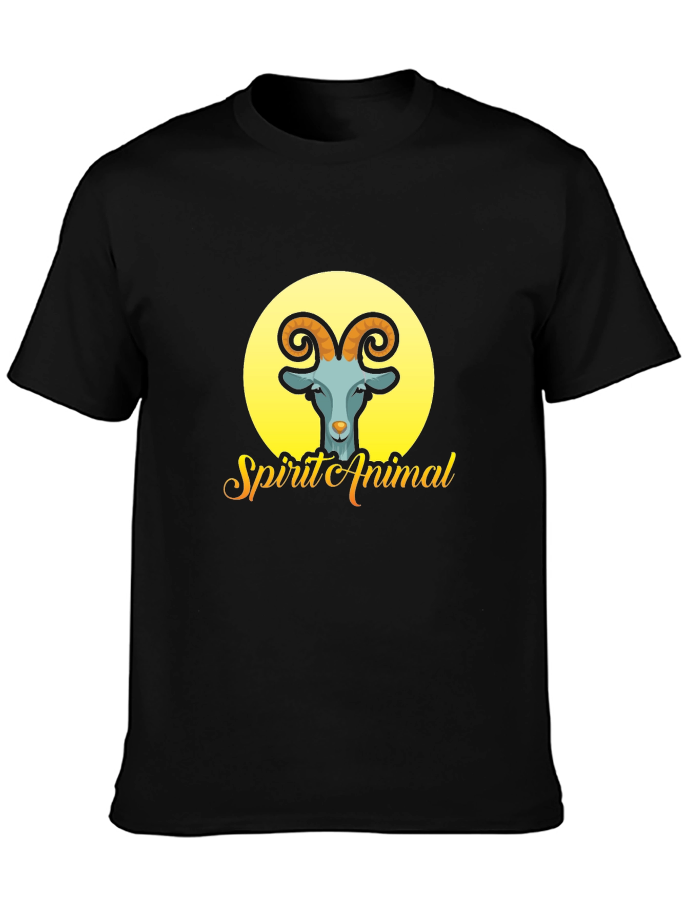 Spirit Animal Goat Graphic T-Shirt - Black