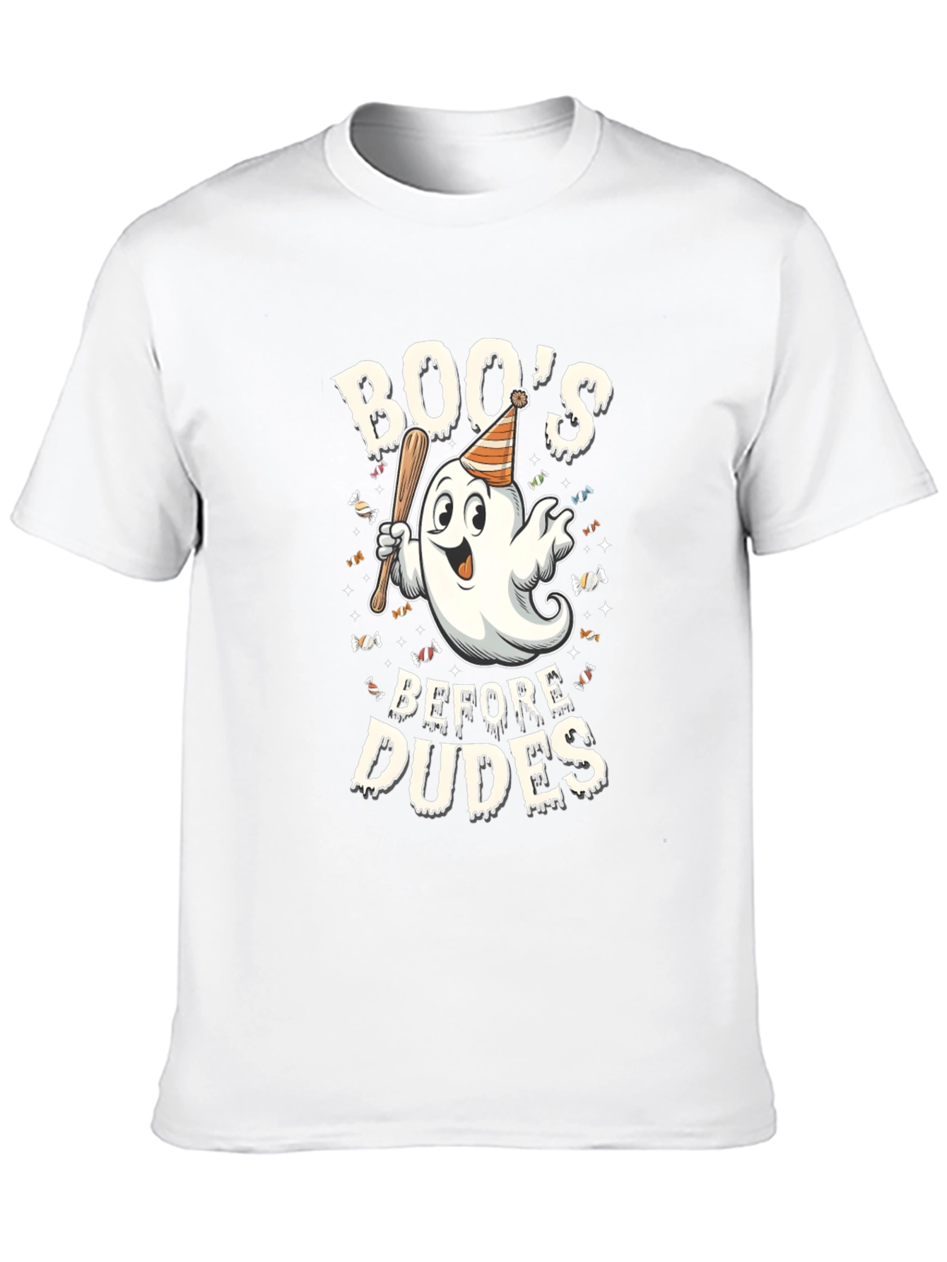 Boos Before Dudes Halloween Graphic T-Shirt