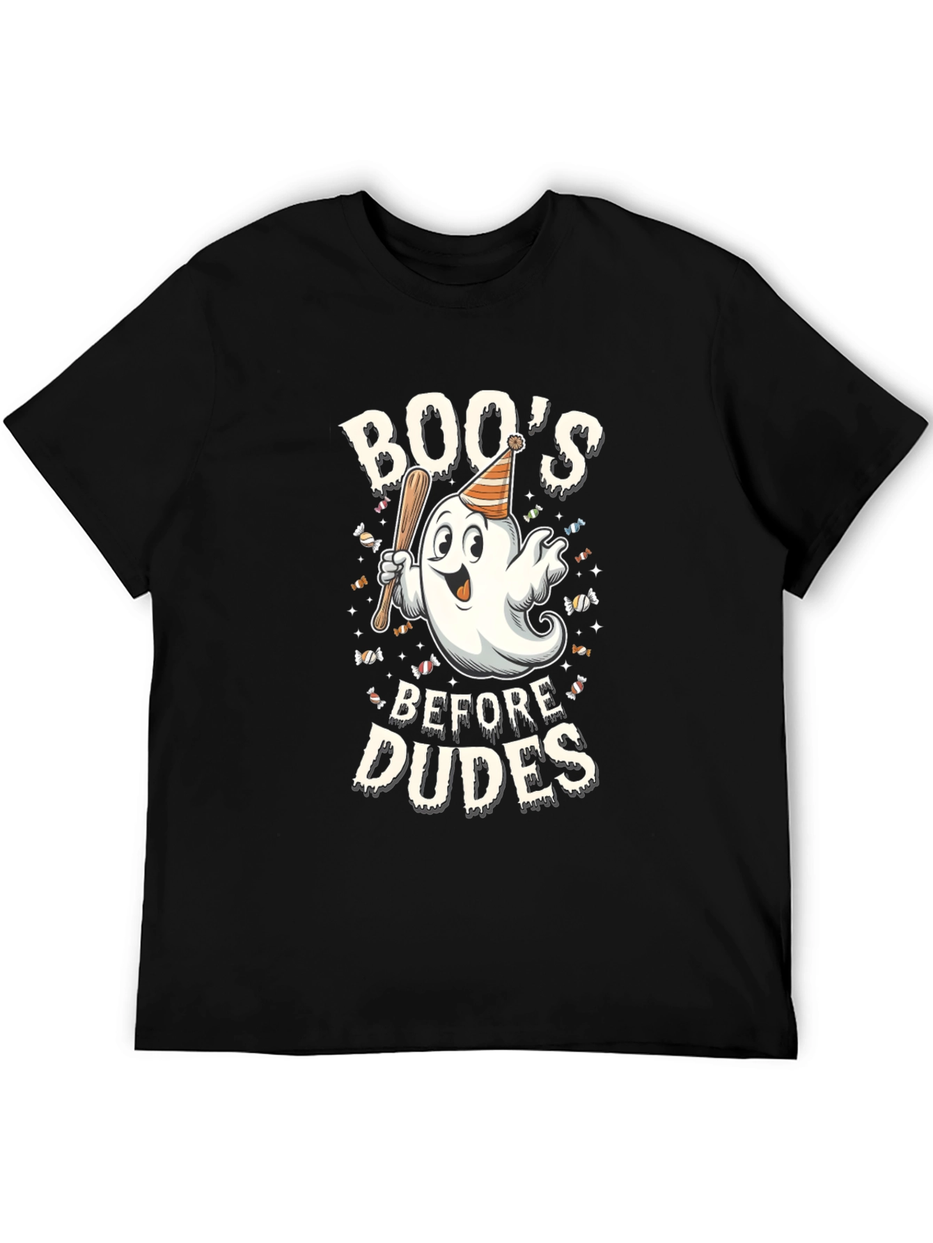 Boos Before Dudes Halloween Graphic T-Shirt