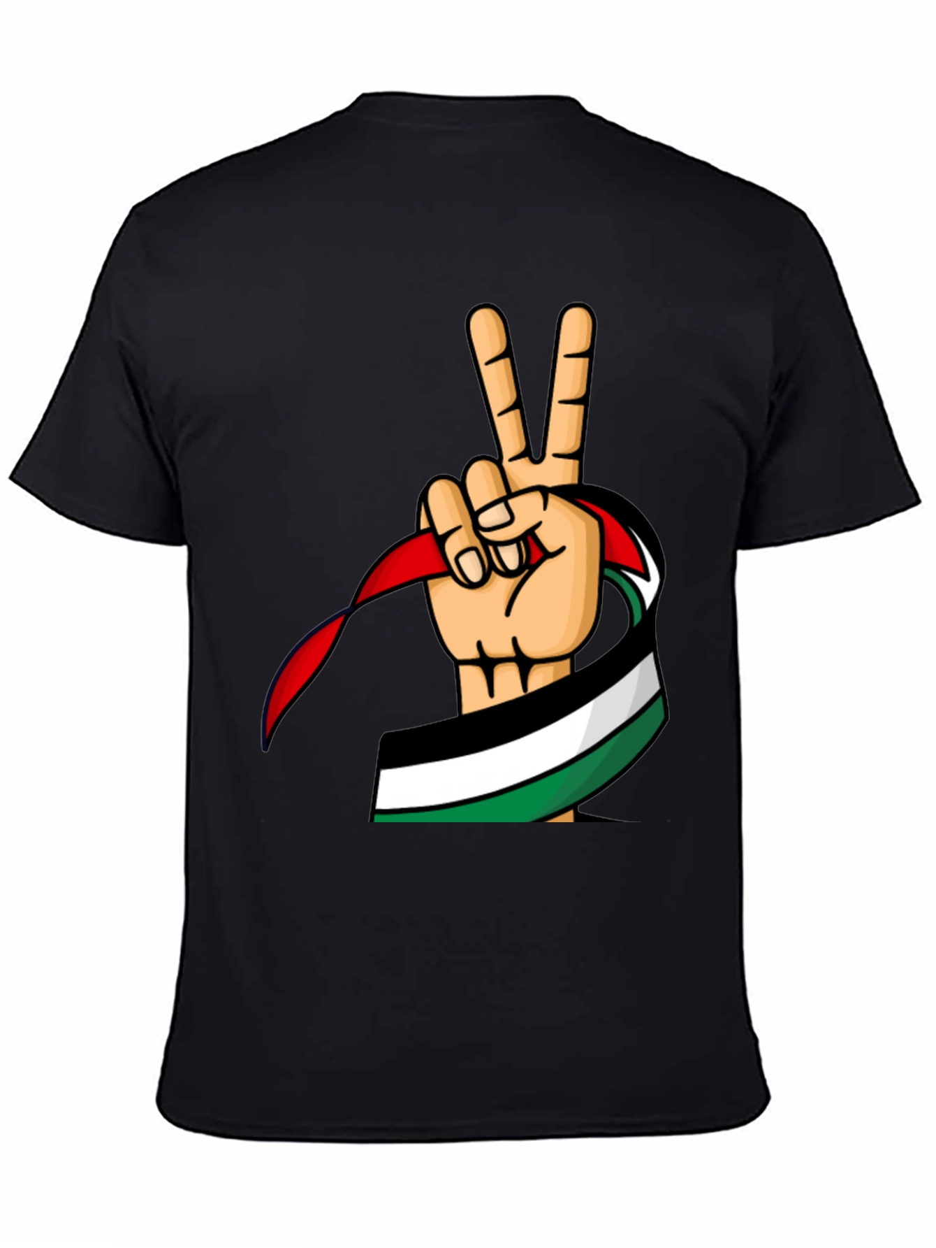 Palestine Peace Sign T-Shirt - Black