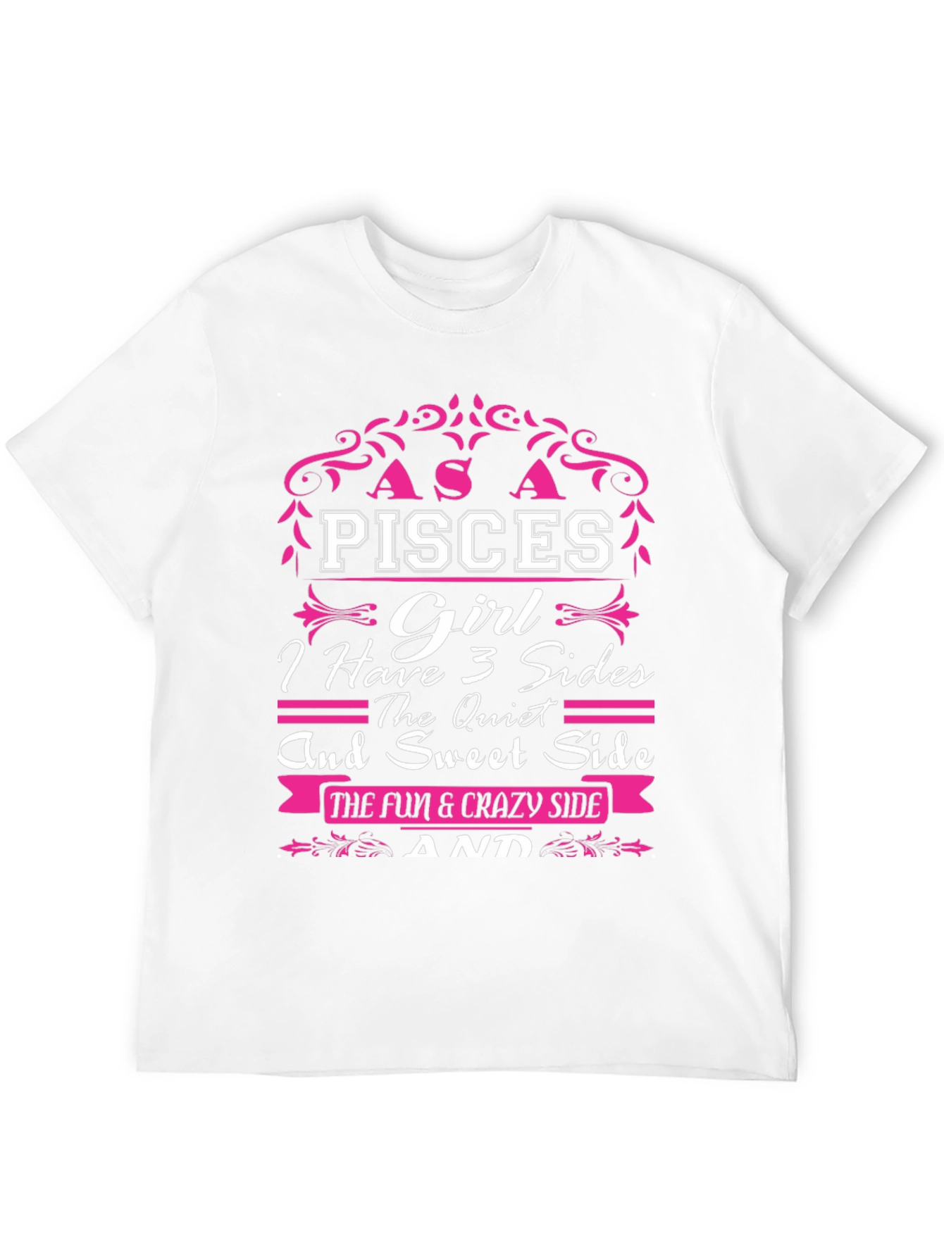 Pisces Girl T-Shirt: 3 Sides Zodiac Tee