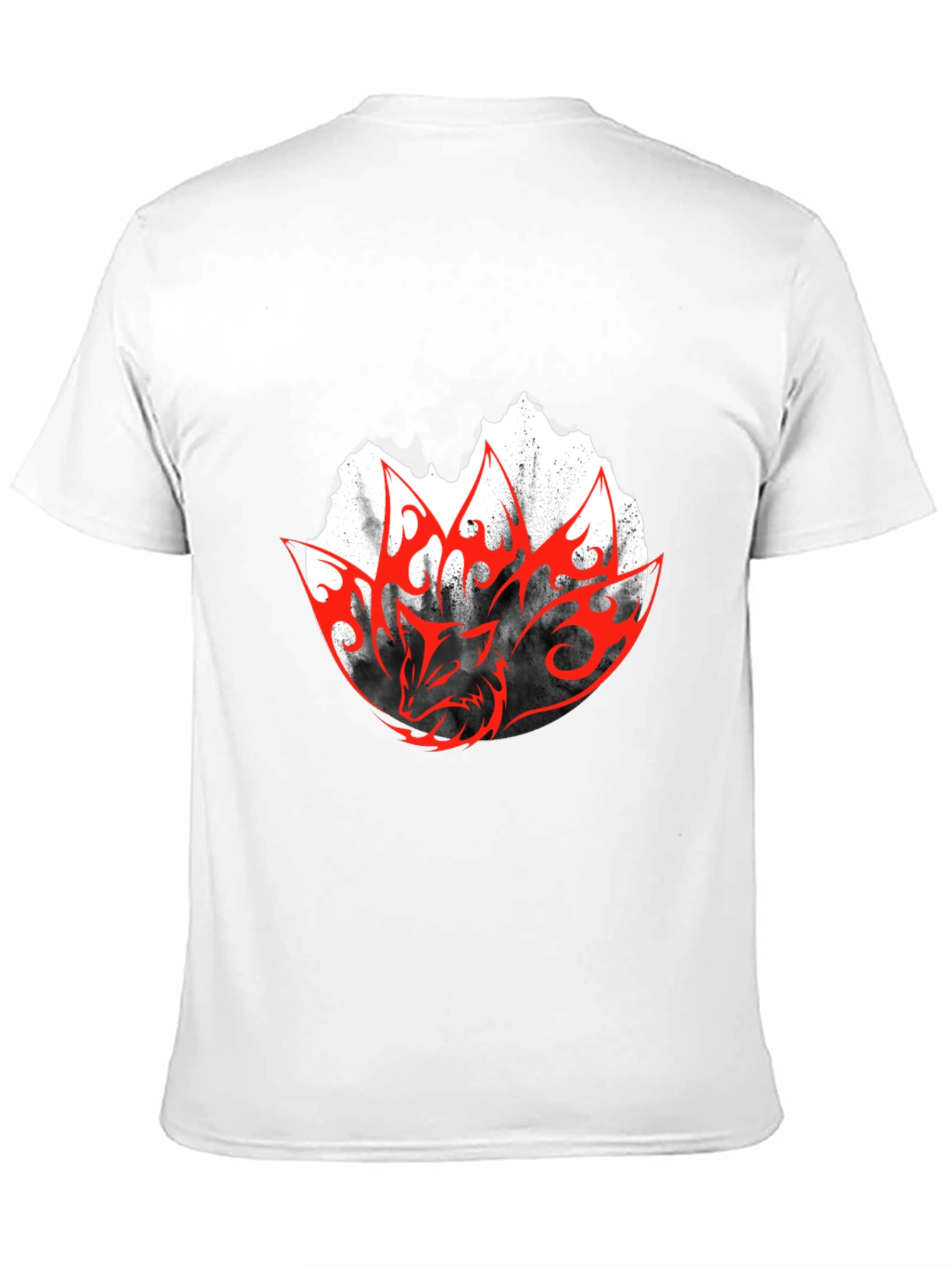 Mens Black Graphic Tee - Red Dragon Design