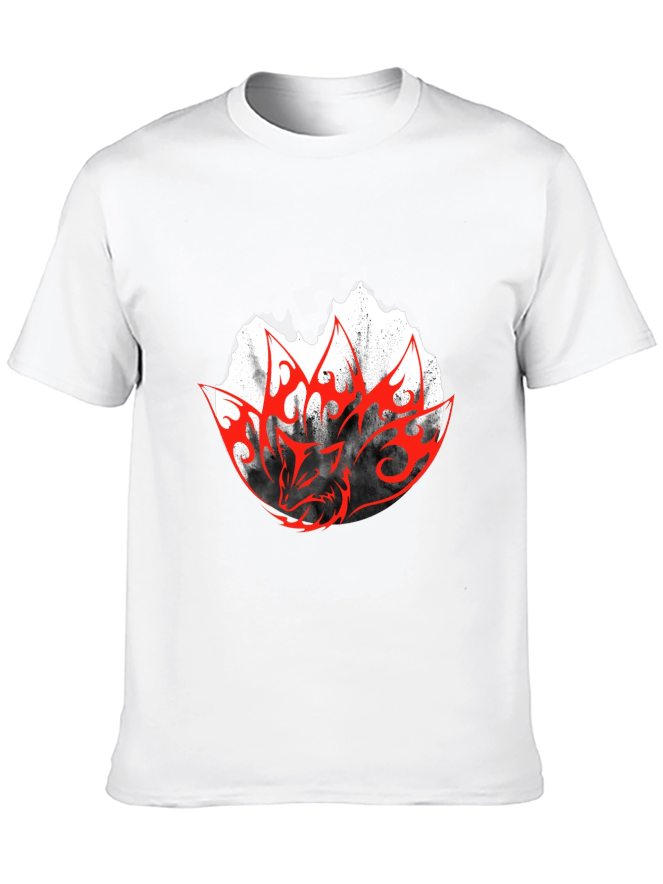 Mens Black Graphic Tee - Red Dragon Design