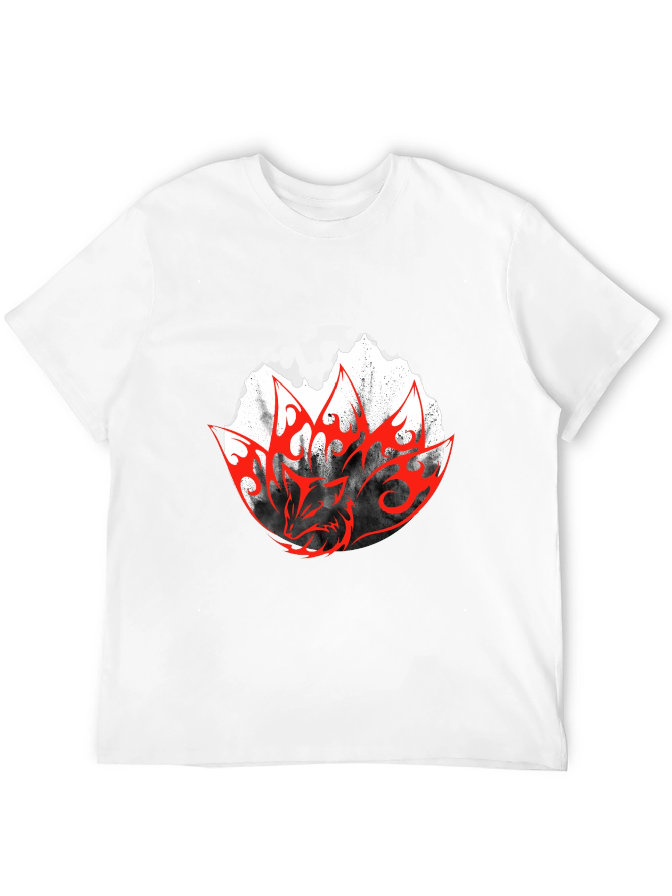Mens Black Graphic Tee - Red Dragon Design