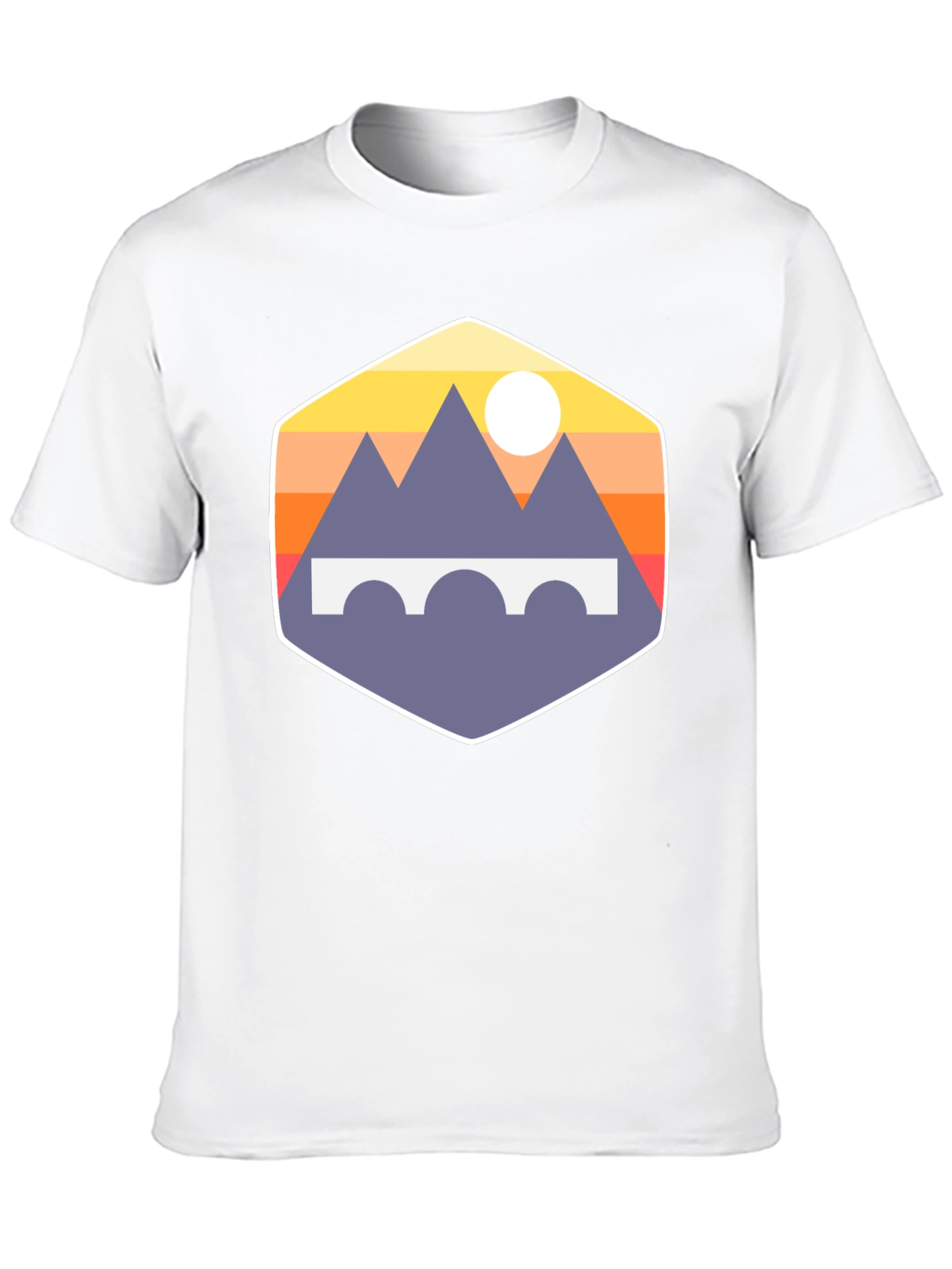 Mountains and Bridge Graphic Tee - Black