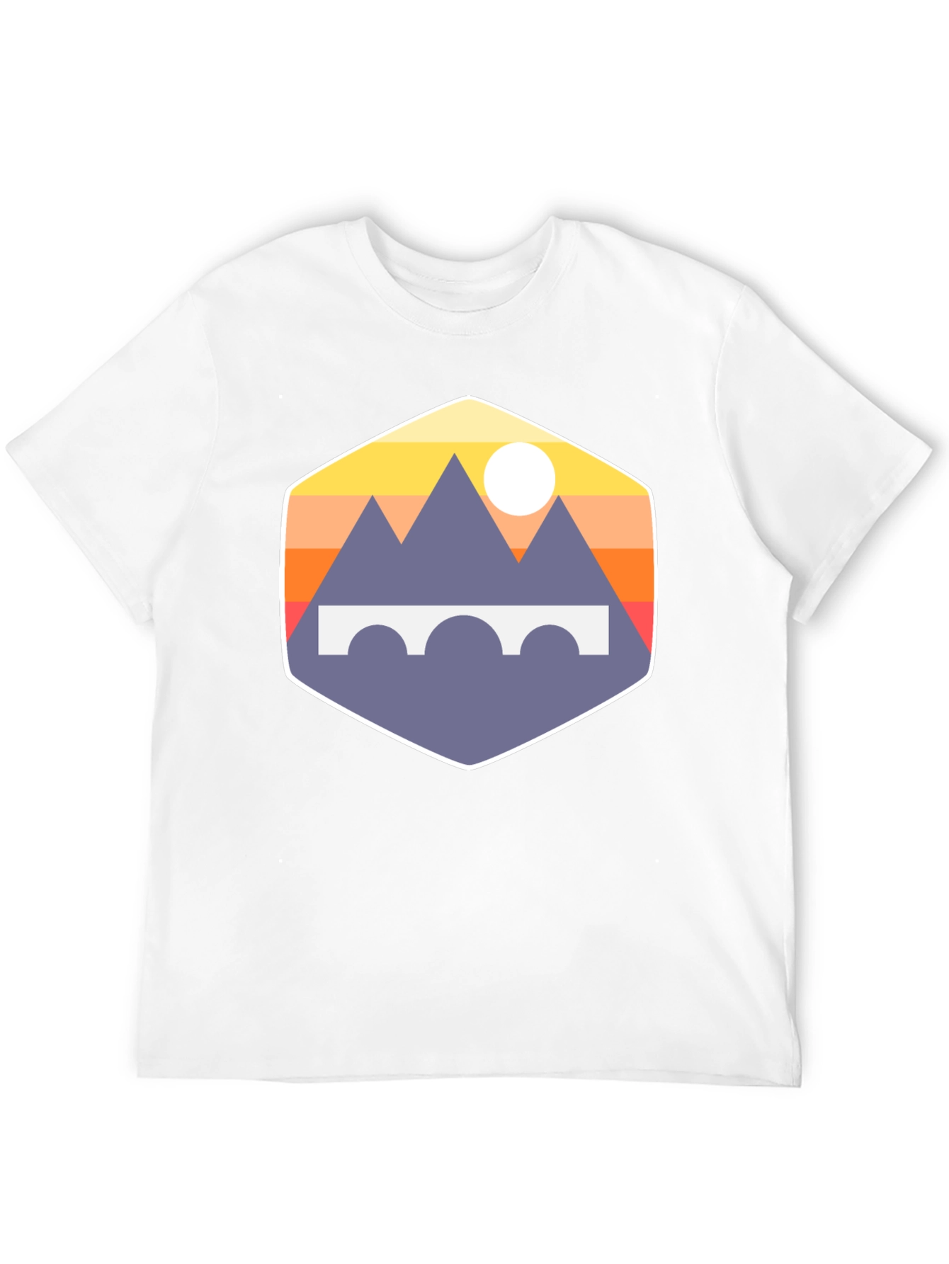 Mountains and Bridge Graphic Tee - Black