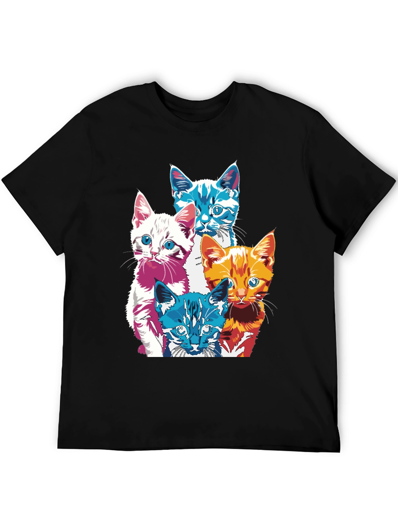 Pop Art Cats T-Shirt - Unique Graphic Tee