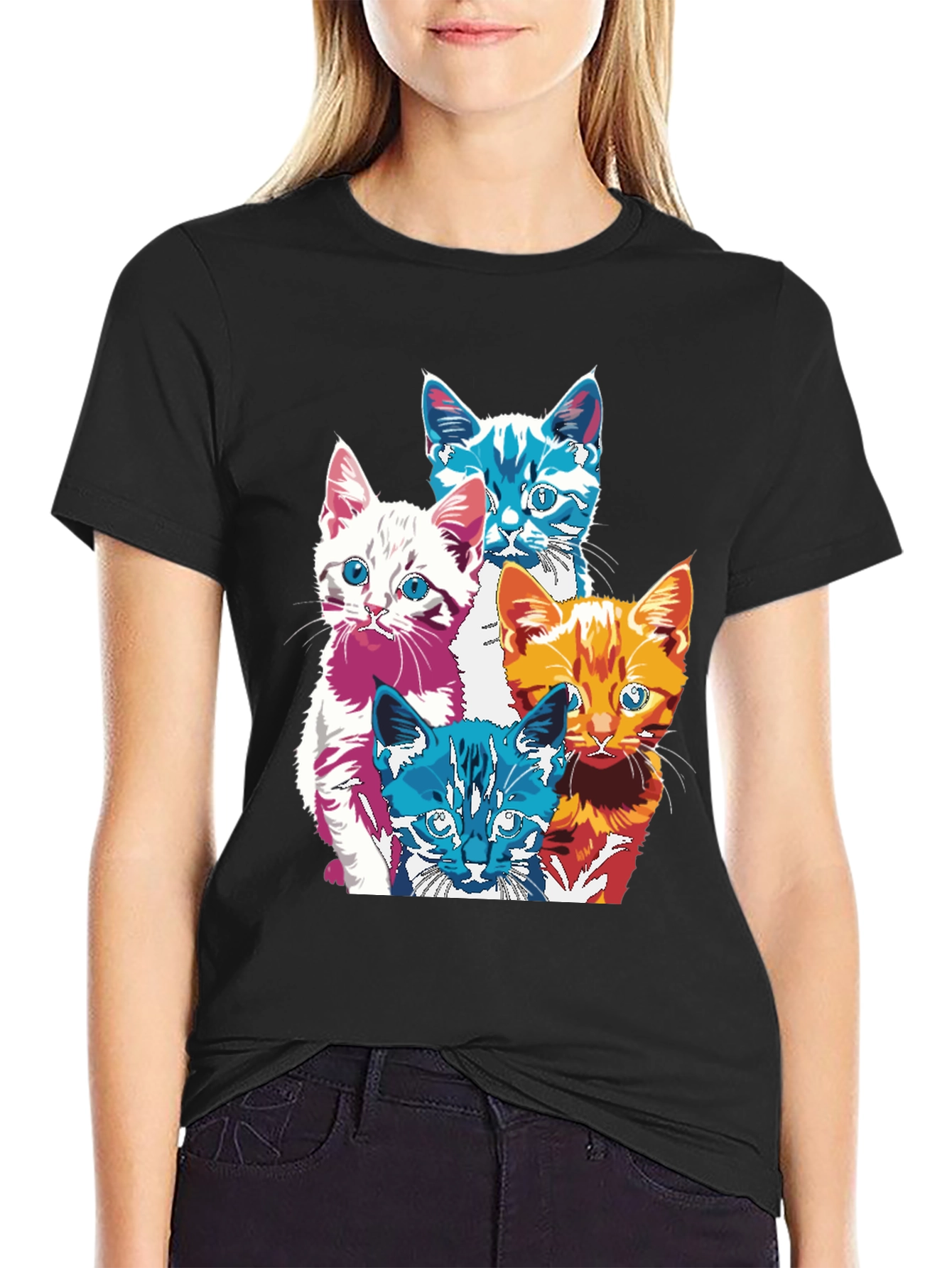 Pop Art Cats T-Shirt - Unique Graphic Tee