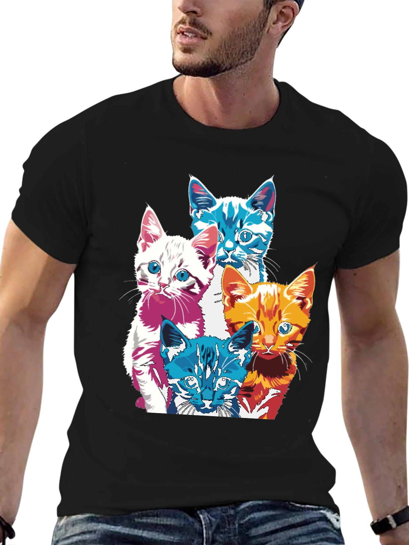 Pop Art Cats T-Shirt - Unique Graphic Tee
