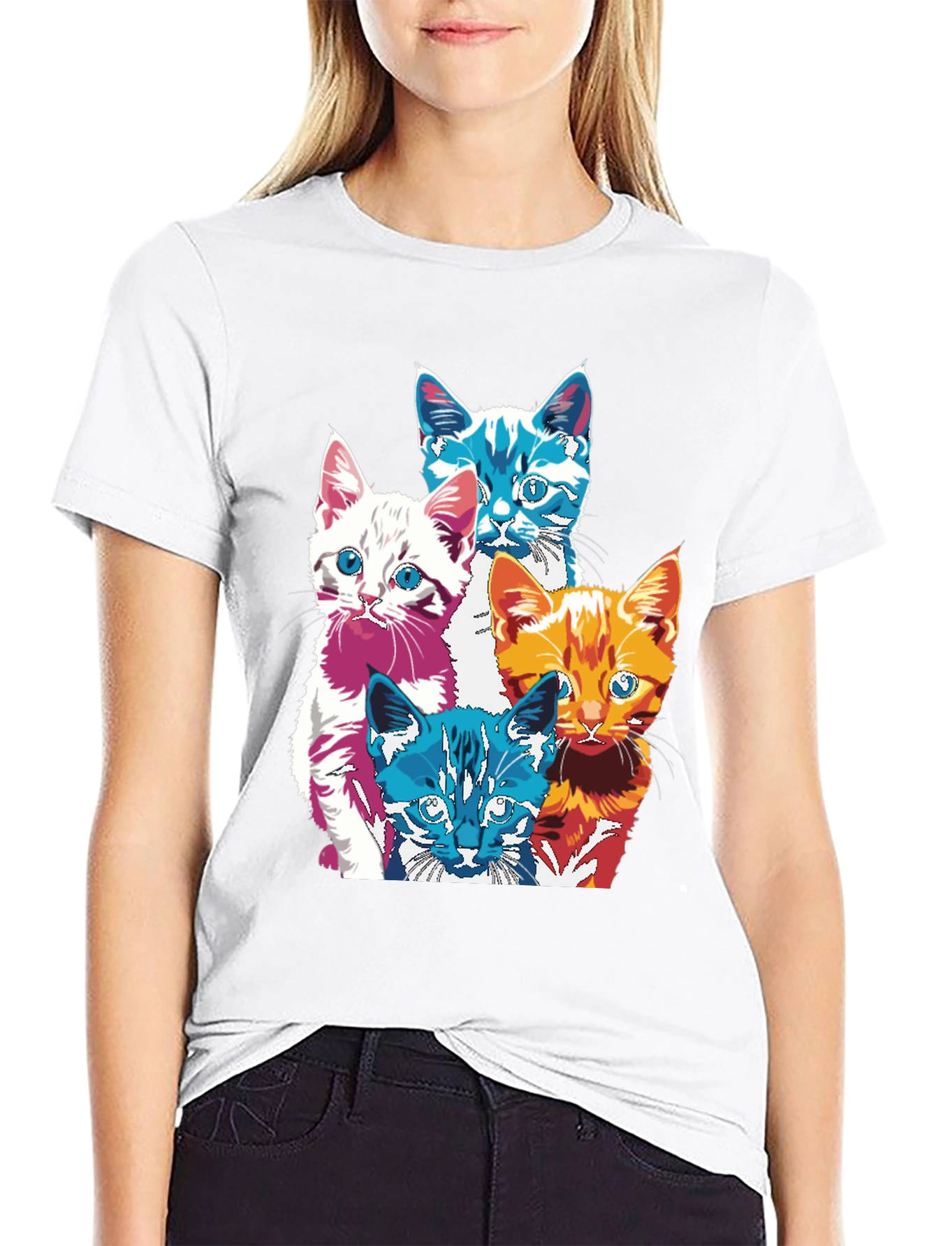Pop Art Cats T-Shirt - Unique Graphic Tee