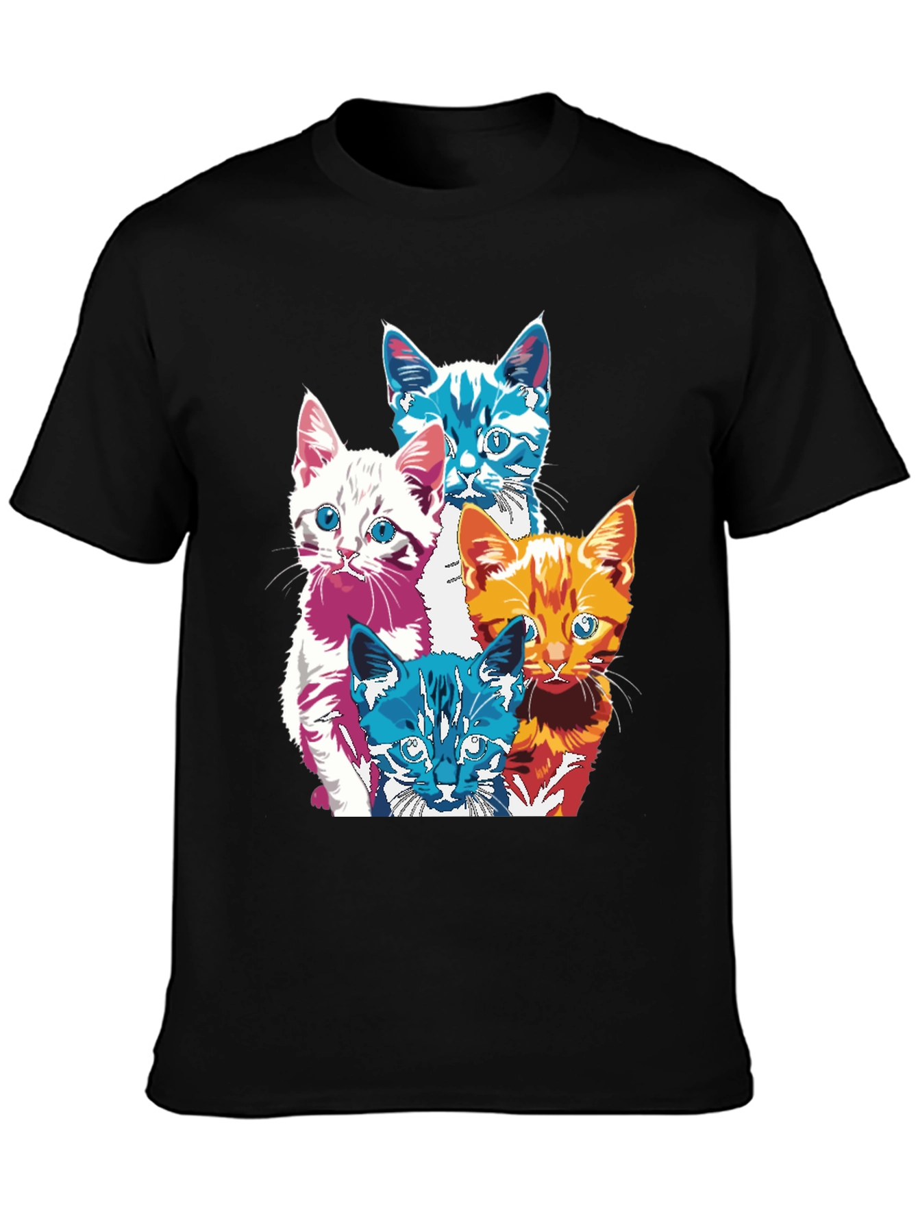 Pop Art Cats T-Shirt - Unique Graphic Tee