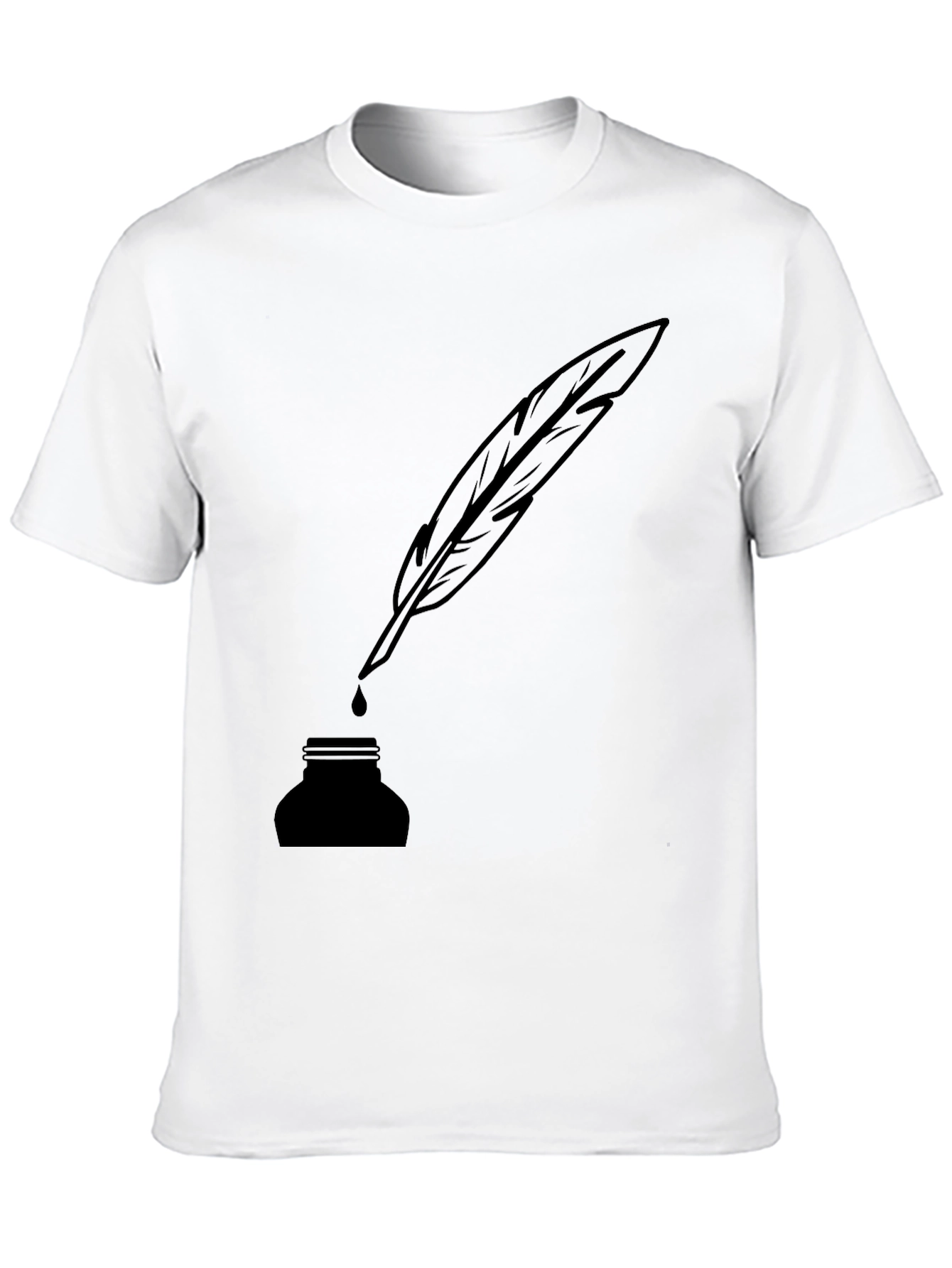 Feather & Ink T-Shirt - Classic Writer Style
