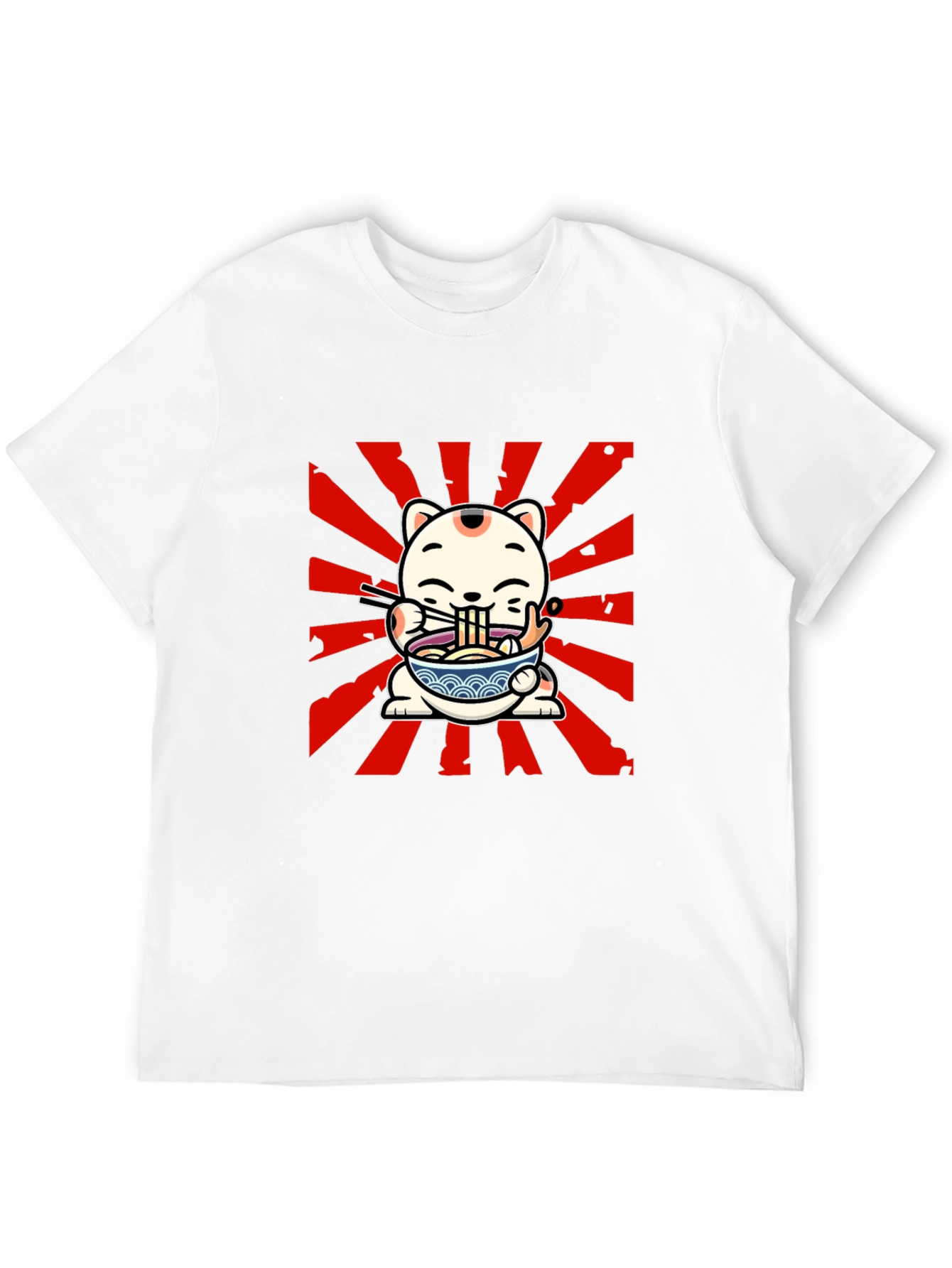 Maneki Neko Ramen T-Shirt - Lucky Cat Design
