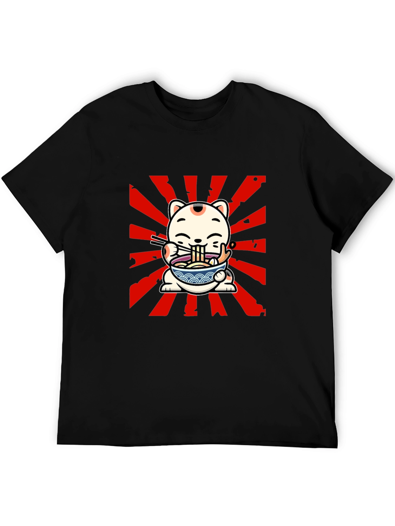 Maneki Neko Ramen T-Shirt - Lucky Cat Design