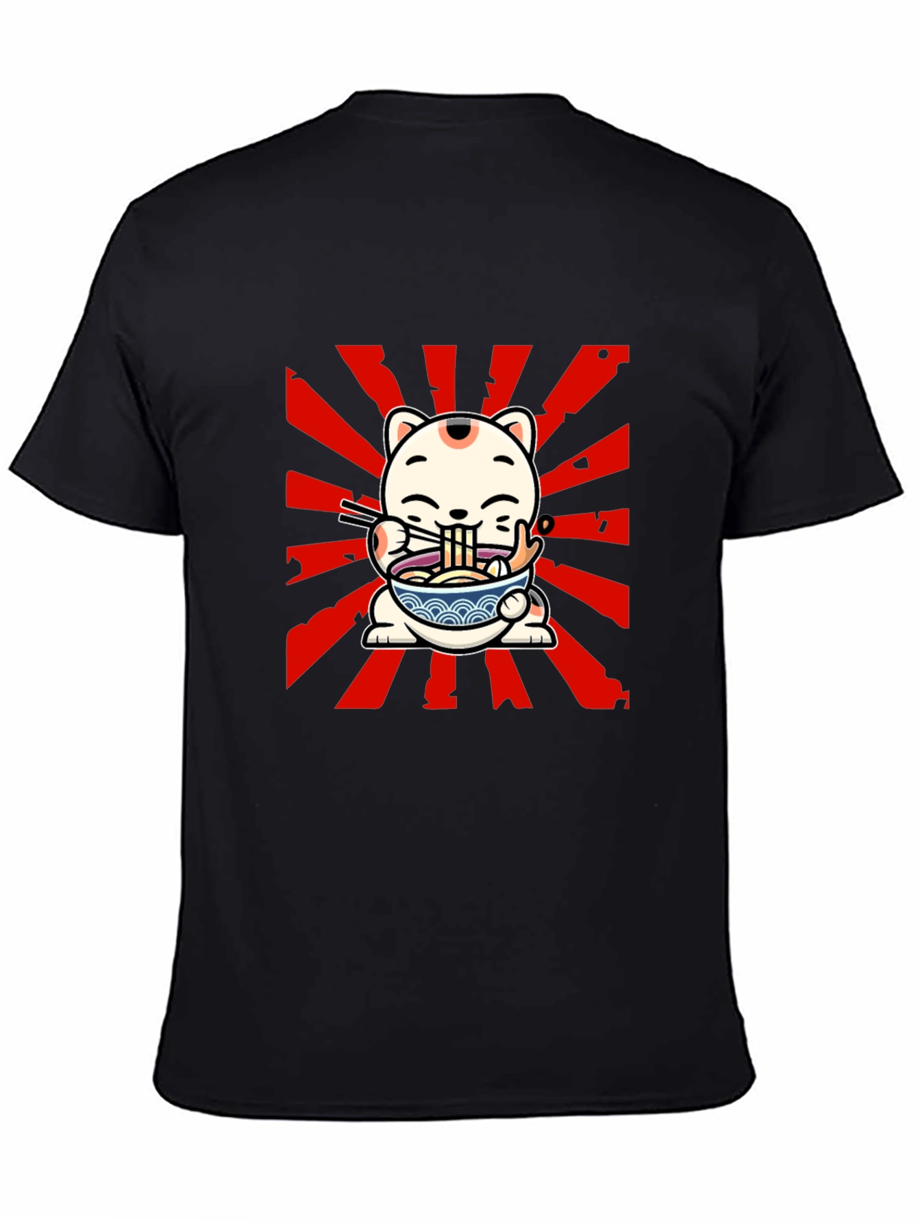 Maneki Neko Ramen T-Shirt - Lucky Cat Design