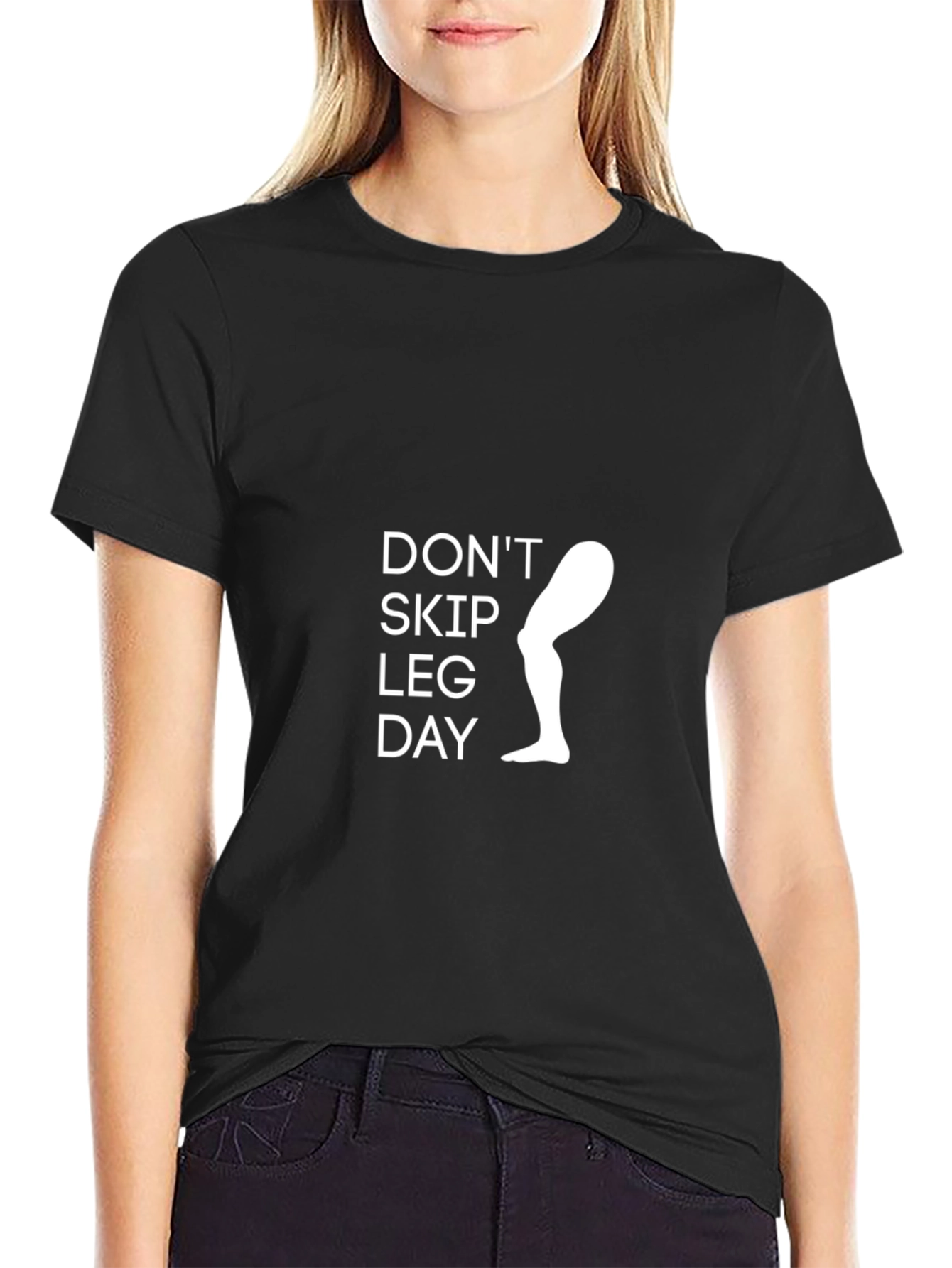 Dont Skip Leg Day Black T-Shirt Gym Workout