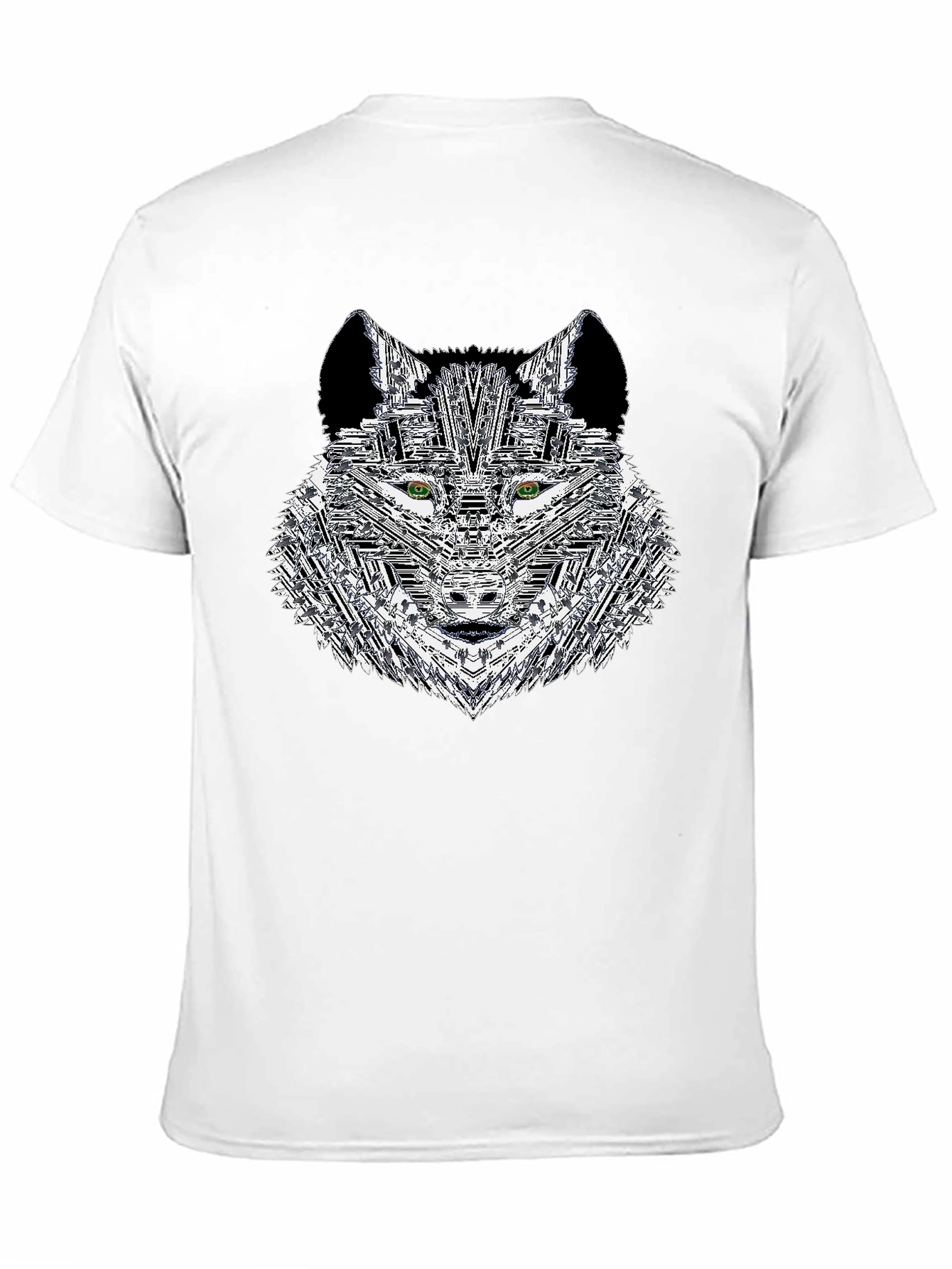 Geometric Wolf Graphic Print Mens T-Shirt
