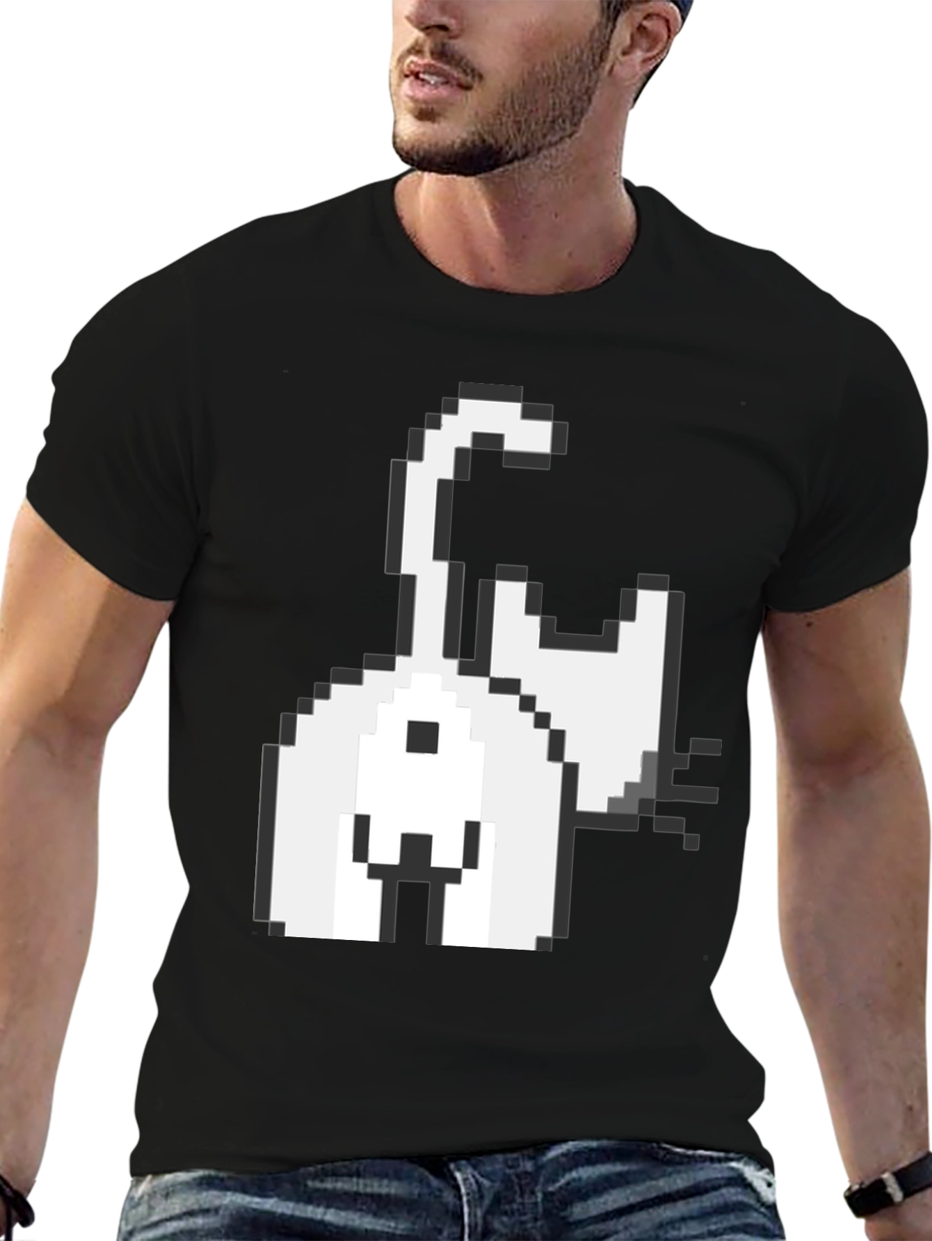 Pixel Cat Graphic Tee - Black