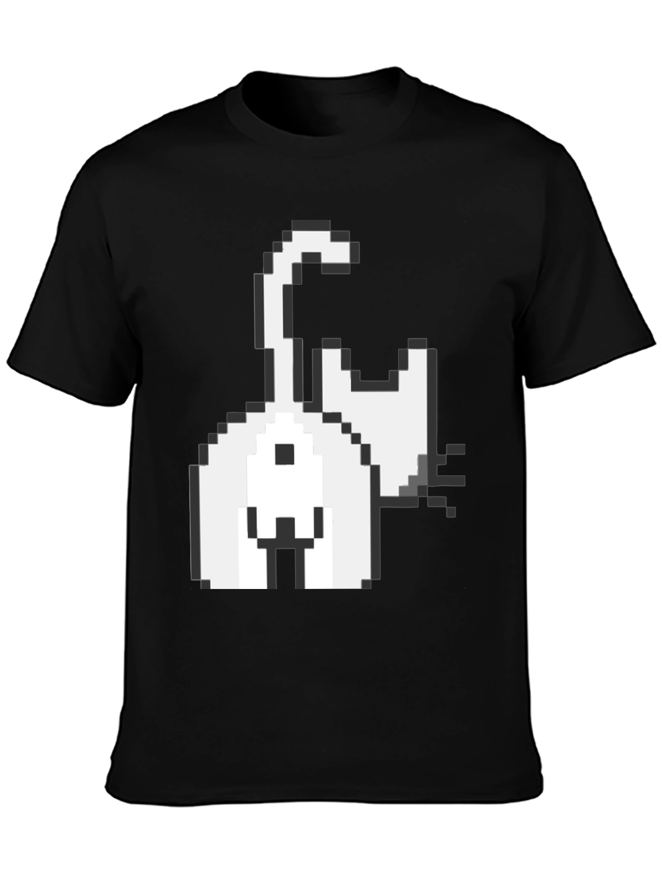 Pixel Cat Graphic Tee - Black
