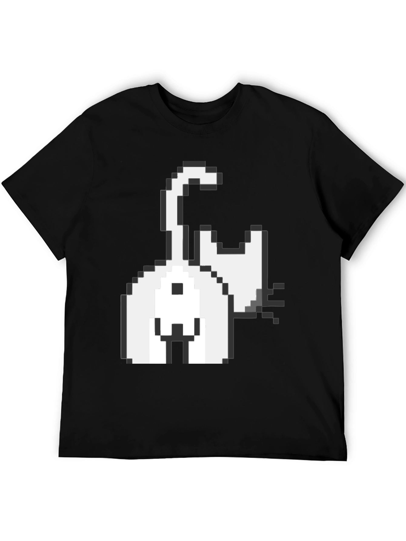 Pixel Cat Graphic Tee - Black