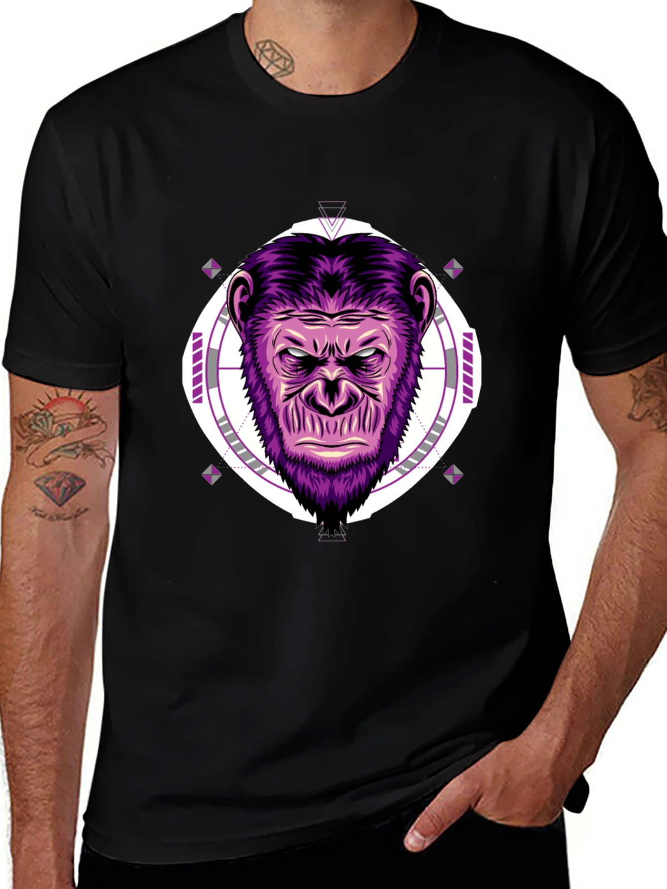 Cool Graphic Tee - Purple Ape Design