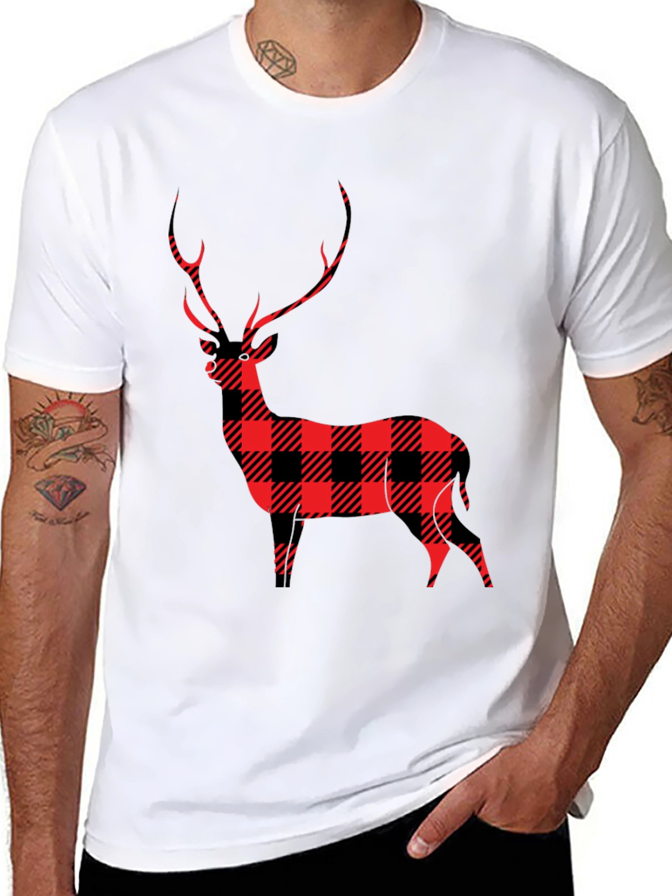Buffalo Plaid Deer Graphic Tee