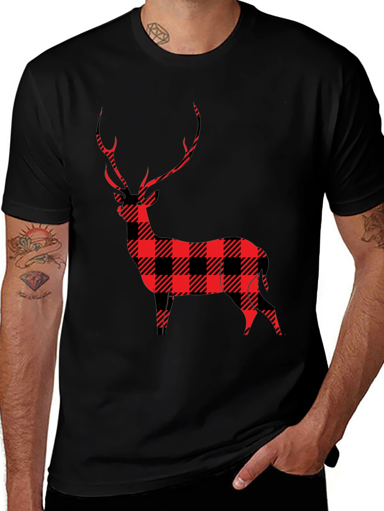 Buffalo Plaid Deer Graphic Tee