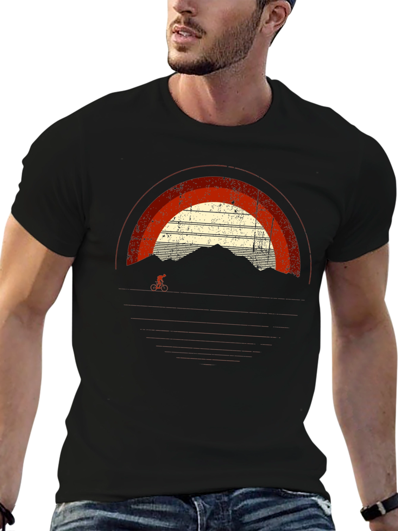 Mountain Biker Retro Graphic T-Shirt