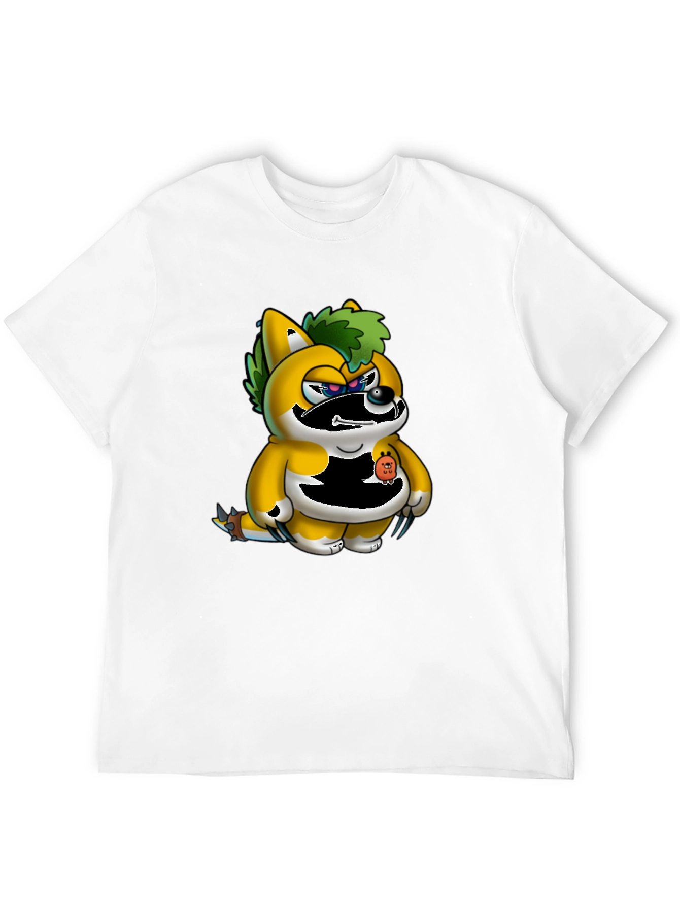 Mens Black T-Shirt with Unique Cartoon Print