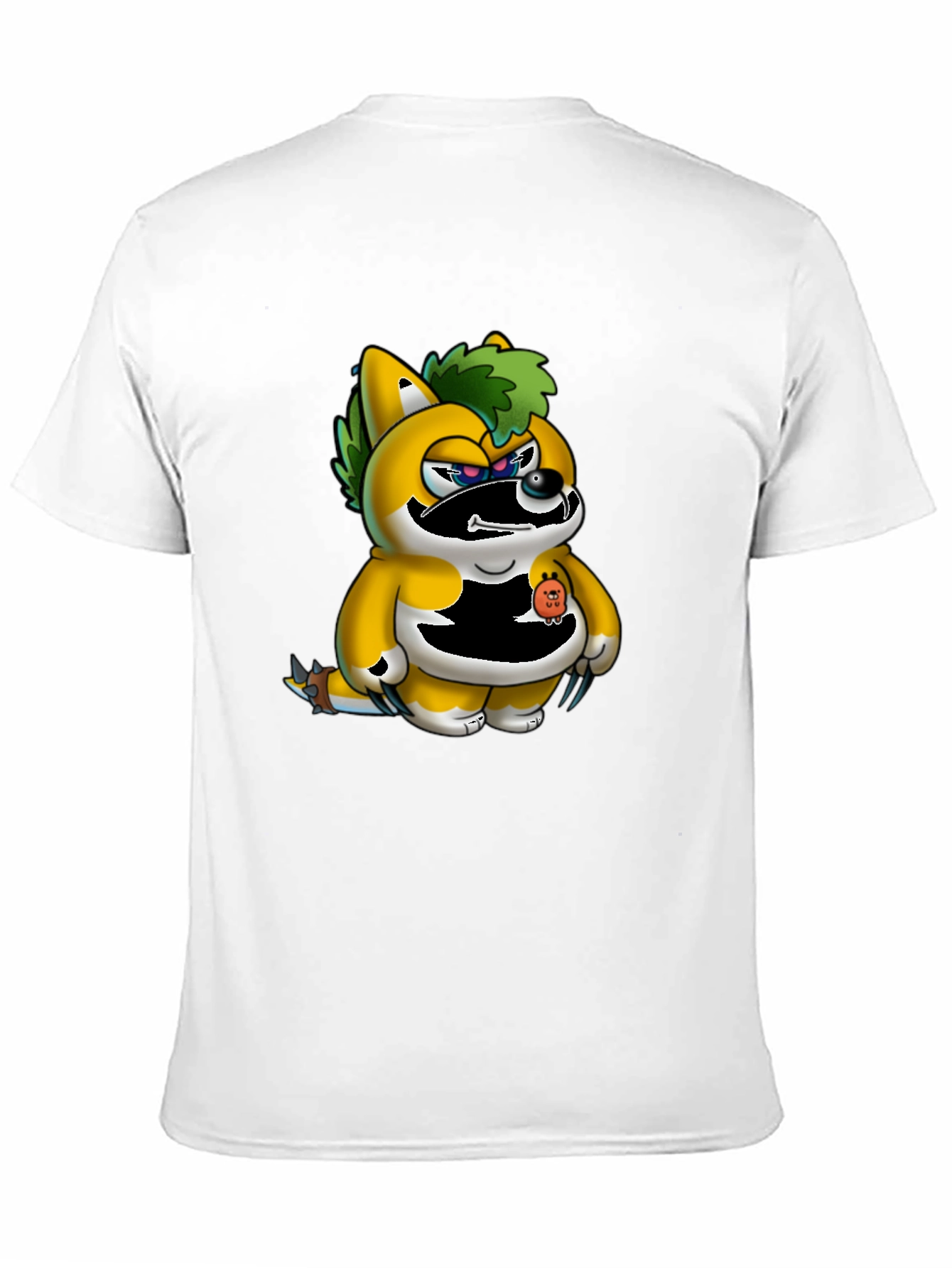 Mens Black T-Shirt with Unique Cartoon Print