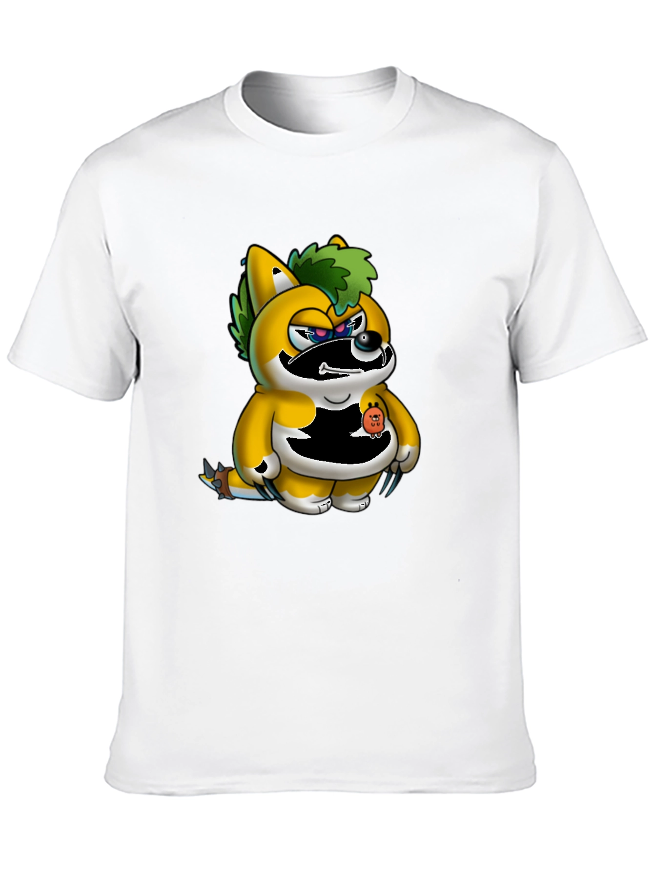 Mens Black T-Shirt with Unique Cartoon Print
