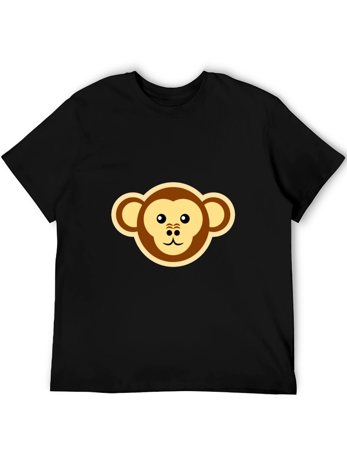 Monkey Face Graphic Tee - Black Casual T-Shirt