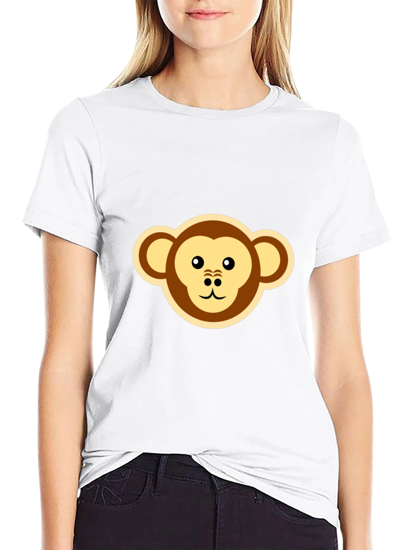 Monkey Face Graphic Tee - Black Casual T-Shirt