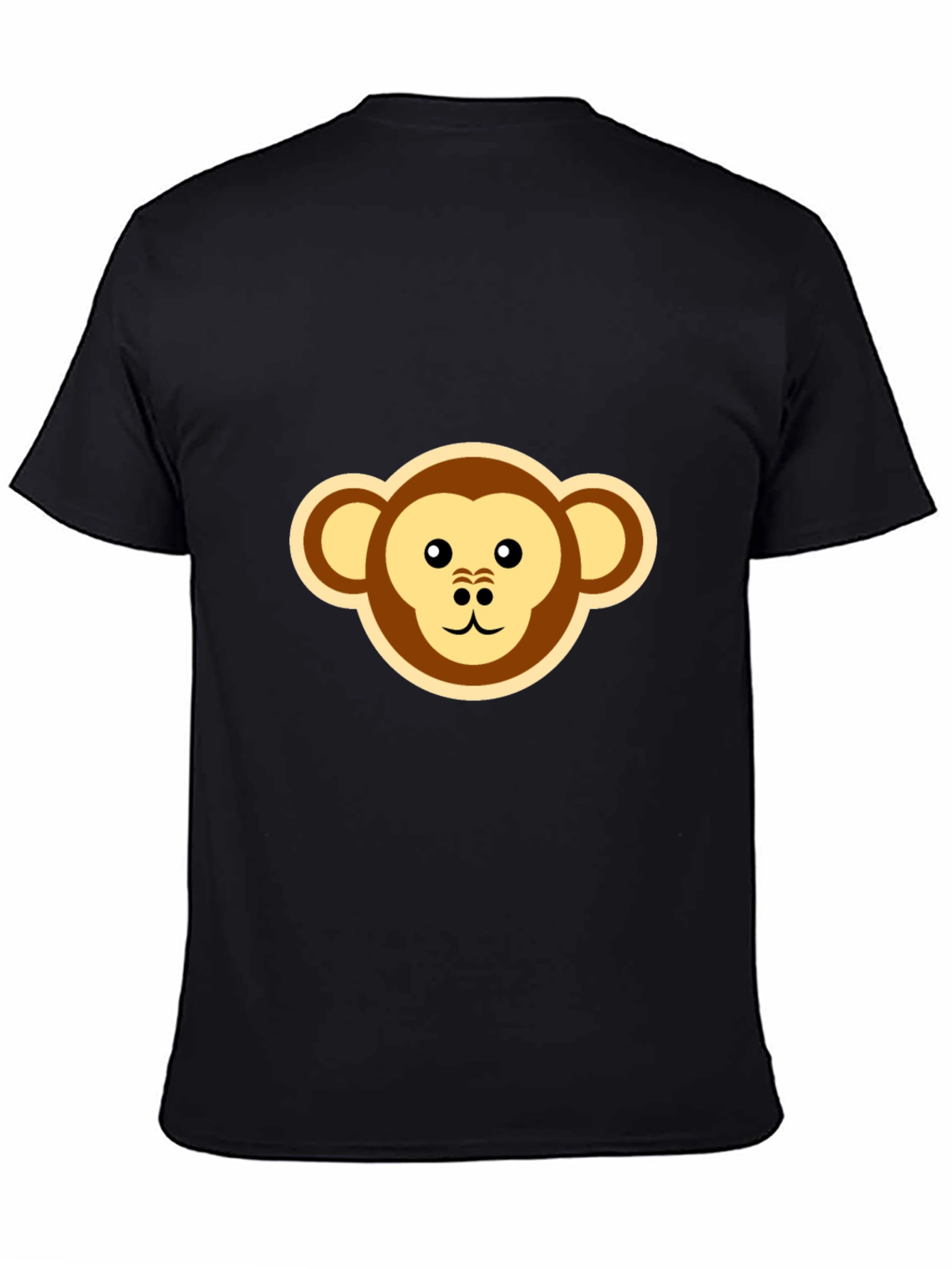 Monkey Face Graphic Tee - Black Casual T-Shirt
