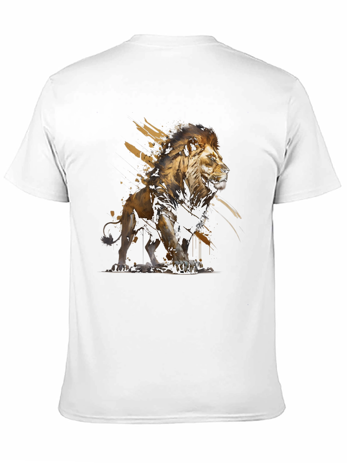 Lion Graphic Print Black T-Shirt